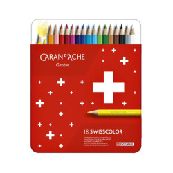 KLEURPOTLODEN CARAN D’ACHE SWISSCOLOR SET A 18 STUKS