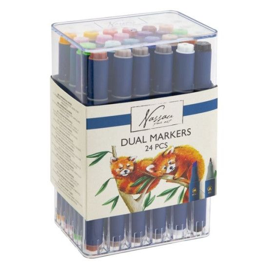 ALCOHOLMARKERS NASSAU ARTS DUOPUNT SET Á 24 KLEUREN