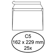 ENVELOP QUANTORE BANK C5 162X229 80GR ZK WIT 25STUKS