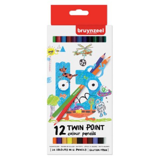 KLEURPOTLOOD BRUYNZEEL KIDS TWINPOINT SET A 12 STUK