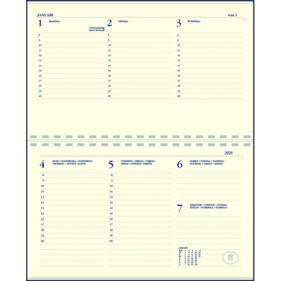 AGENDAVULLING RYAM MEMOPLAN 7 COMPACT 7DAGEN/2PAGINA’S